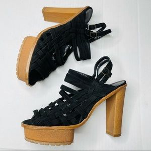 OPENING CEREMONY black caged open toe heels